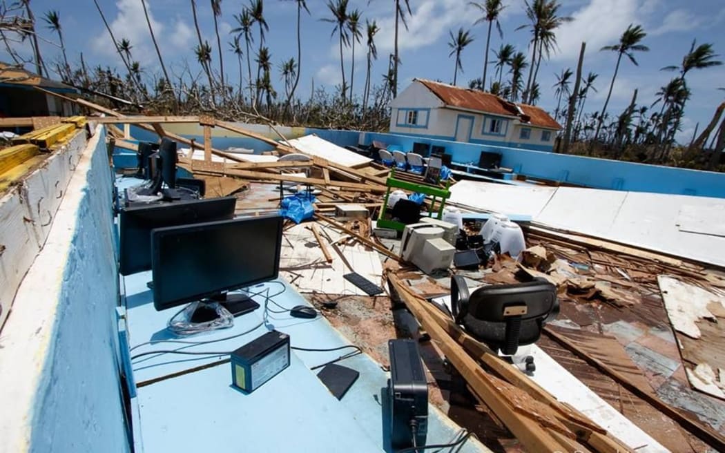 Damage caused by Typhoon Maysak in Ulithi, Yap, Federated States of Micronesia