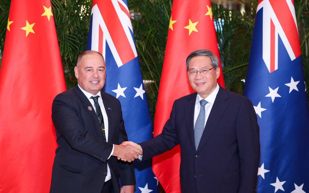 Chinese Premier Li Qiang meets with Cook Islands Prime Minister Mark Brown in Harbin, northeast of China's Heilongjiang Province.
