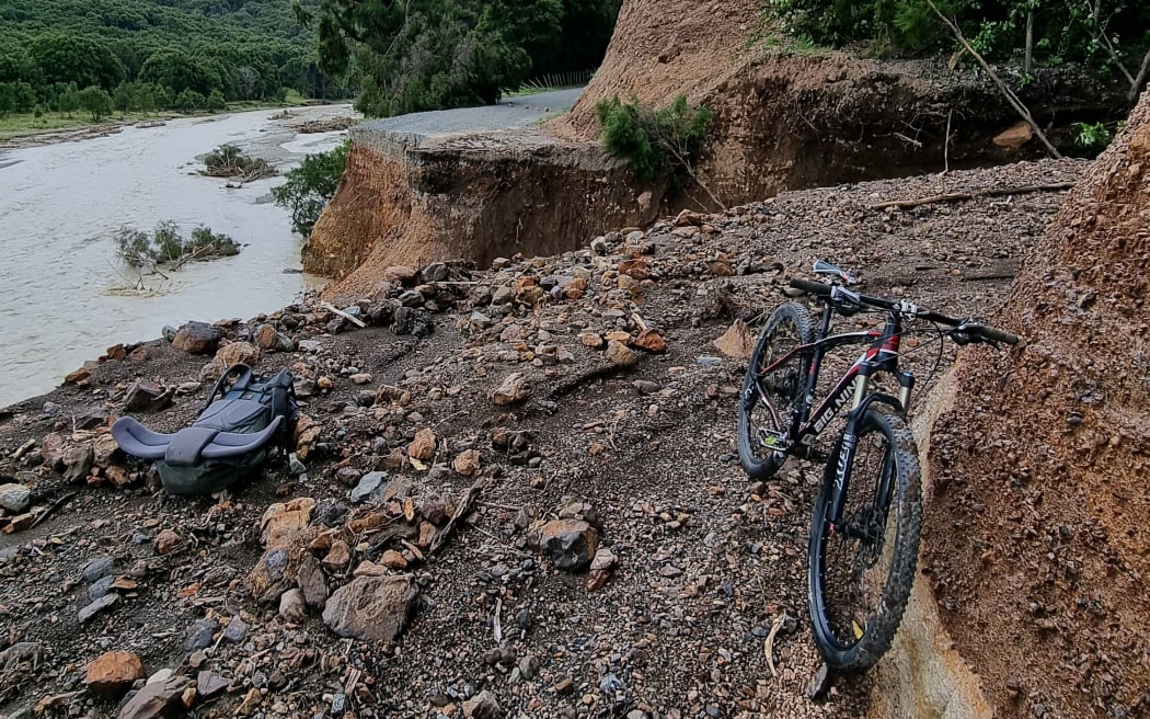 Monty Manuel biked for two hours across rugged terrain to deliver urgent supplies.
