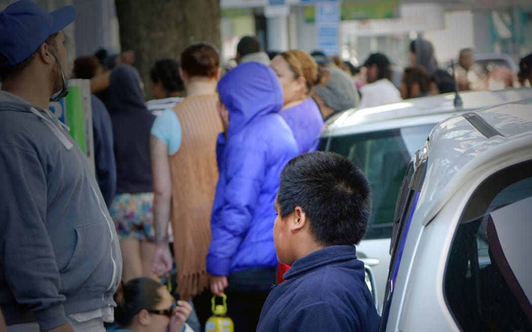 The line outside Auckland's City Mission in the week before Christmas.