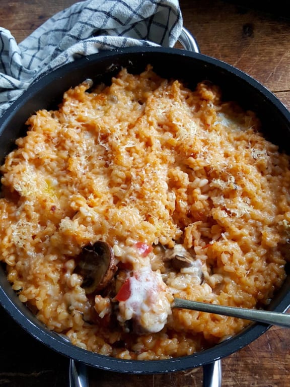 Julie Biuso's oven baked mushroom risotto.