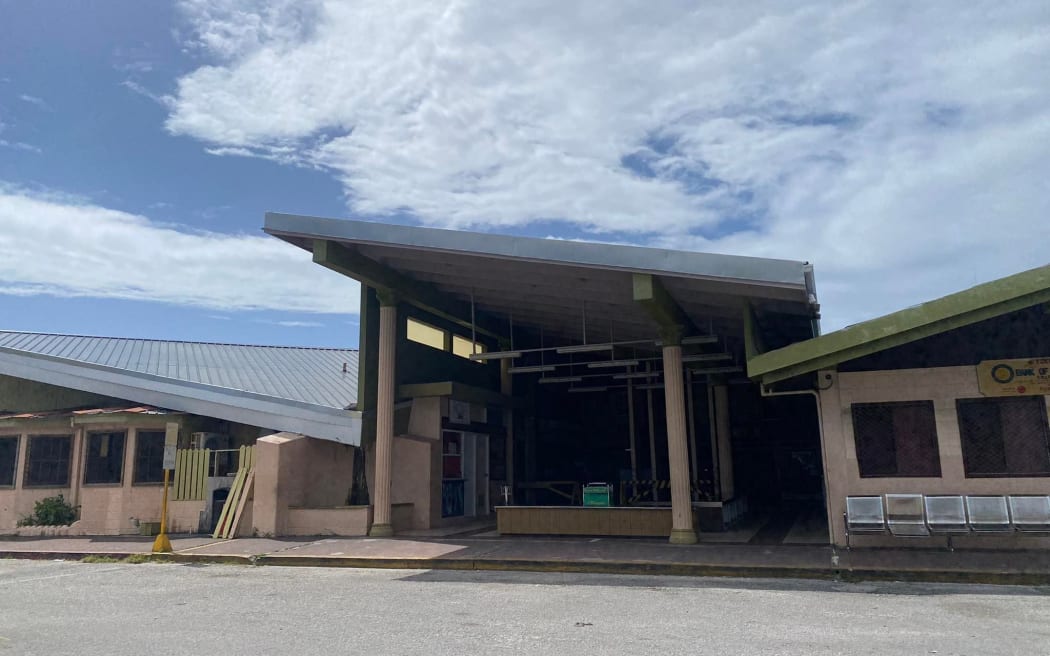 United Airlines suspended all air service to the Marshall Islands capital, Majuro, Wednesday this week for an indefinite period, citing unsafe conditions in the airport terminal building, pictured, that a two-year-old engineering report said is at "high risk" for collapse