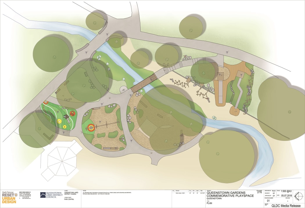 Plans for the Queenstown Gardens Commemorative play space.