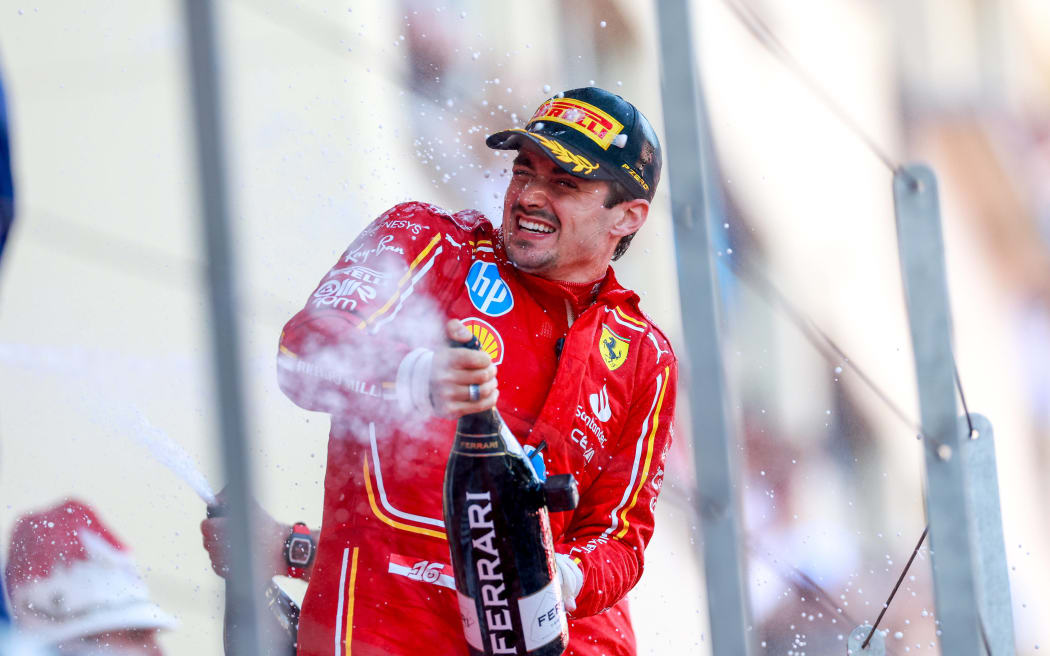 Ferrari driver Charles Leclerc after winning the 2024 Monaco Grand Prix.