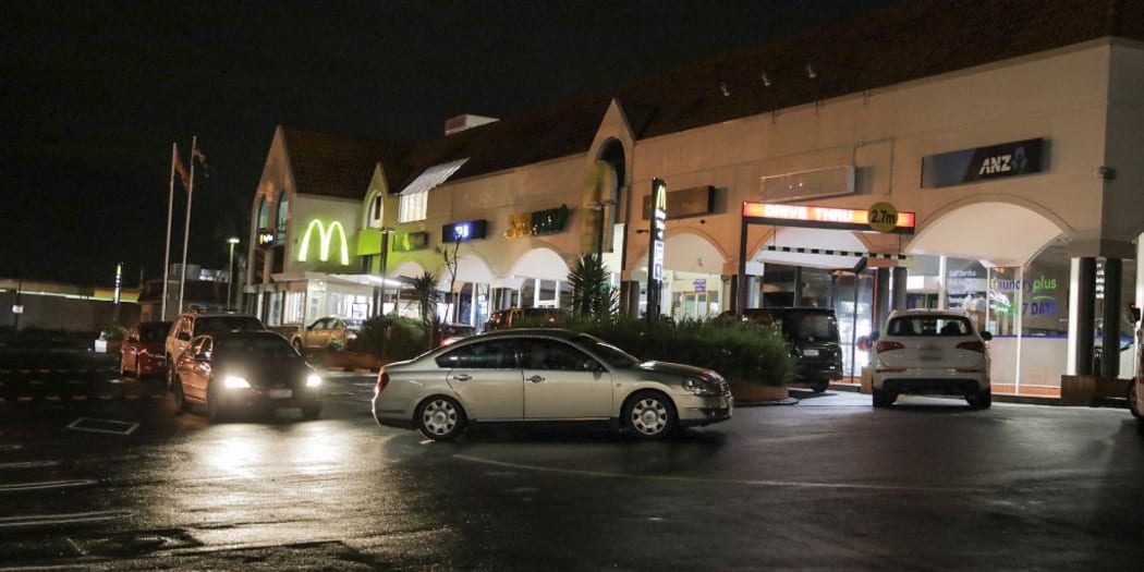 The car park at McDonald's in Royal Oak, Auckland at the beginning of alert level 3.