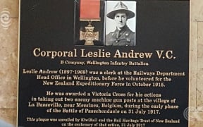 Plaque unveiled in Wellington for Victoria Cross recipient
