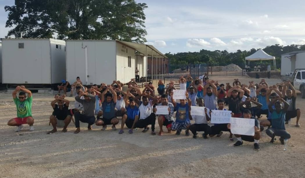 123rd daily protest on Manus Island, West Haus, 3-12-17.