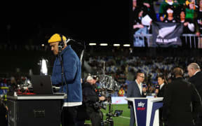 Alfred Aholelei, also known as DJ Algoodie, DJing the All Blacks.