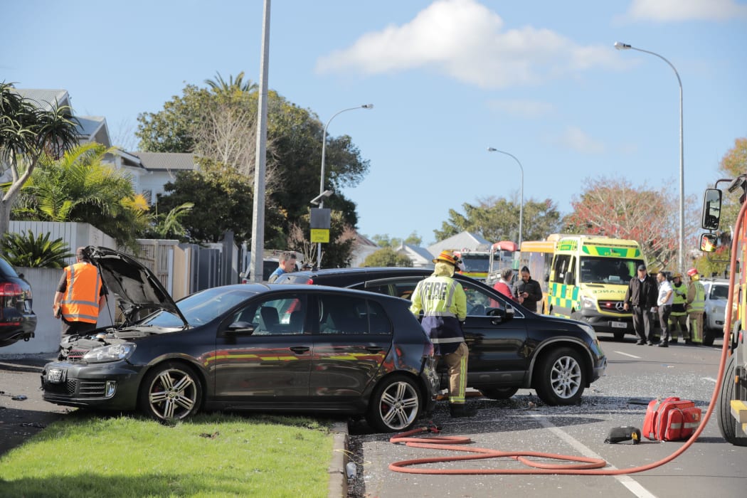 Scene of the crash in Herne Bay.