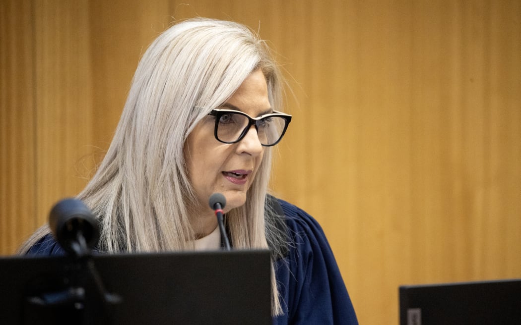 An inquest into the March 15th Terror attack is into its second day in the Christchurch District Court. Pictured: Deputy Chief Coroner Brigitte Windley 25 October 2023 New Zealand Herald Photograph by George Heard