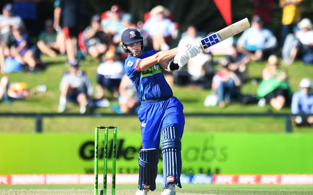 Auckland Aces opener Finn Allen during their Super Smash match against the Canterbury Kings in Christchurch.