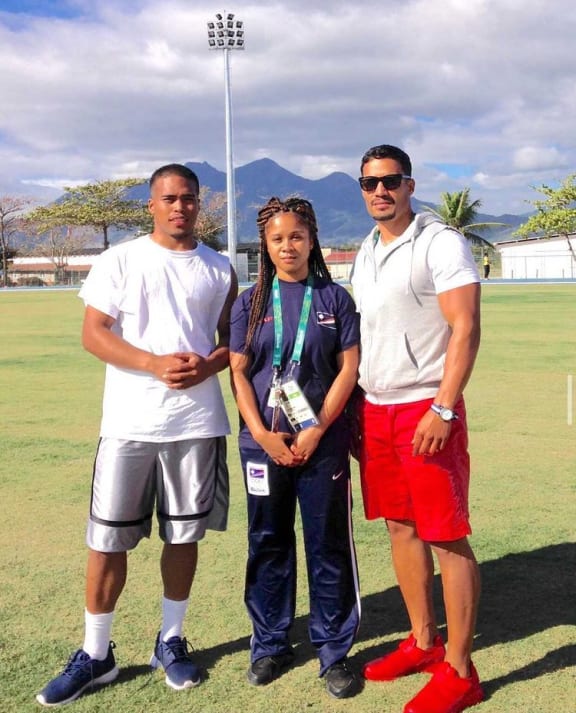 Roman Cress with 2016 Olympians Richson Simeon (L) and his daughter Mariana Cress.