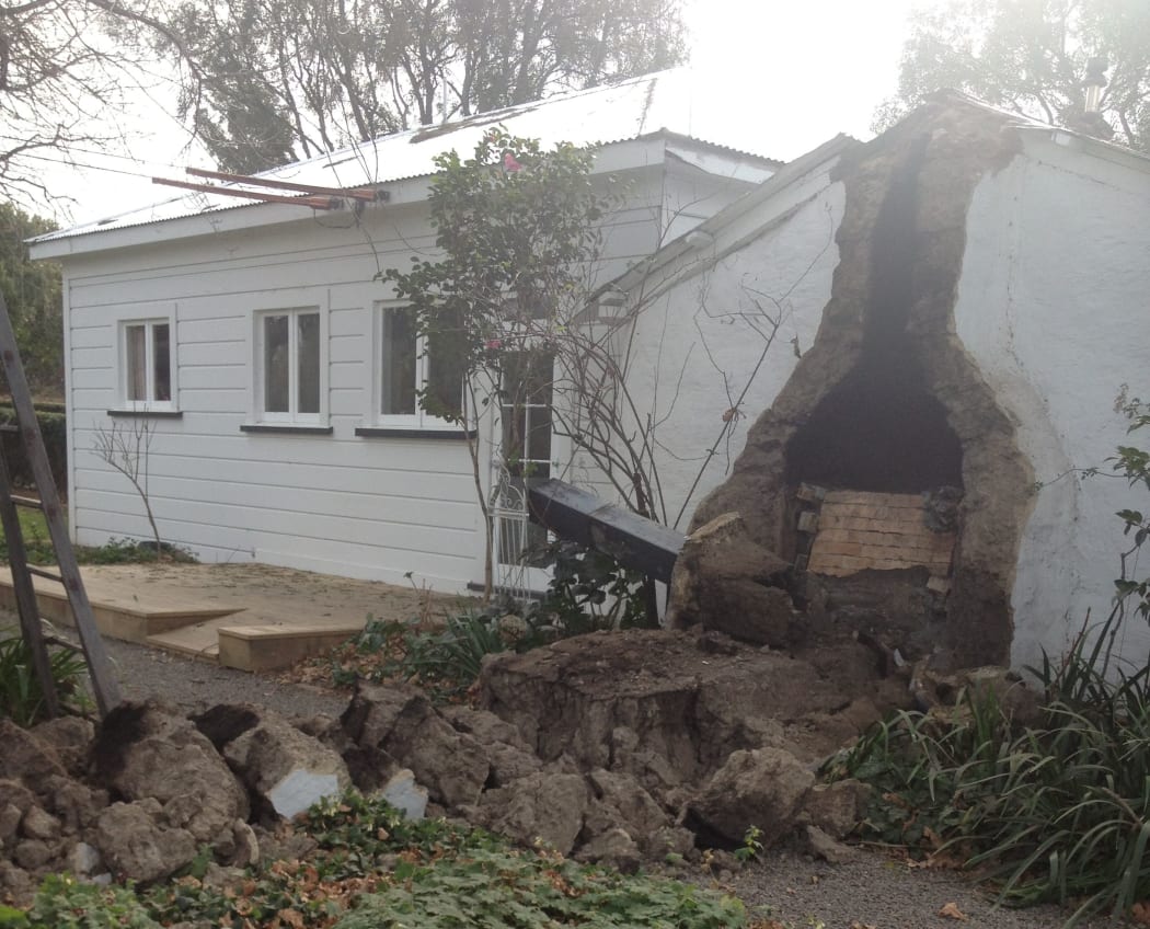 A severely damaged cottage in Seddon.