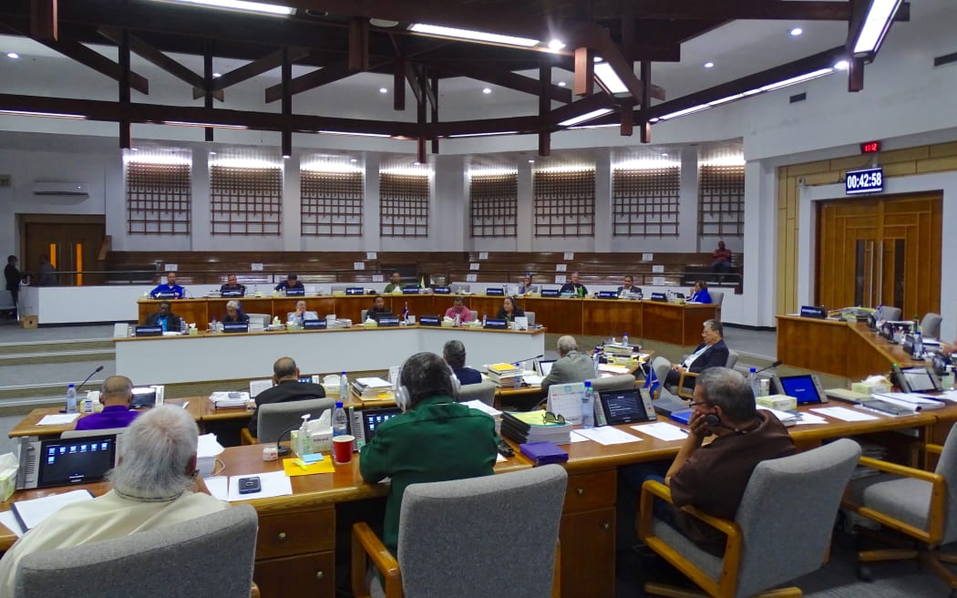 Two members of the Marshall Islands parliament, seen here meeting in this January 2023 file photo, have been barred from entering the United States for corruption, according to the US State Department. Photo: Hilary Hosia.