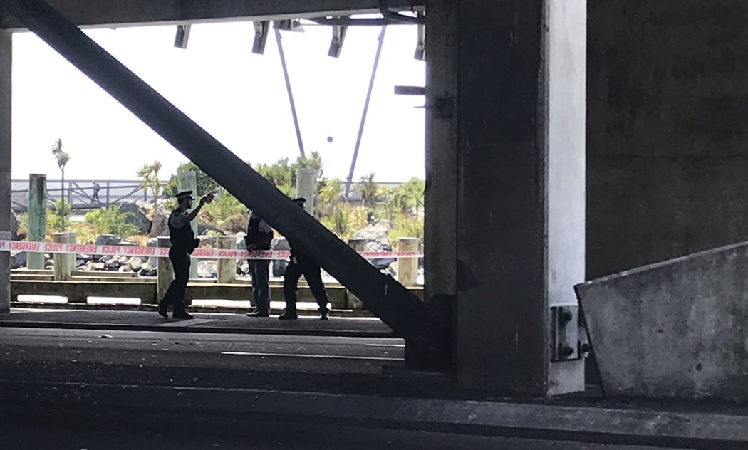 Police at the scene.