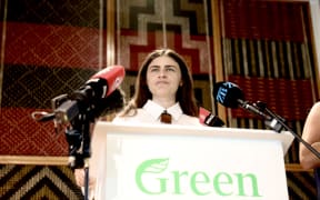 Chloe Swarbrick speaks at the Green Party's State of the Planet korero.