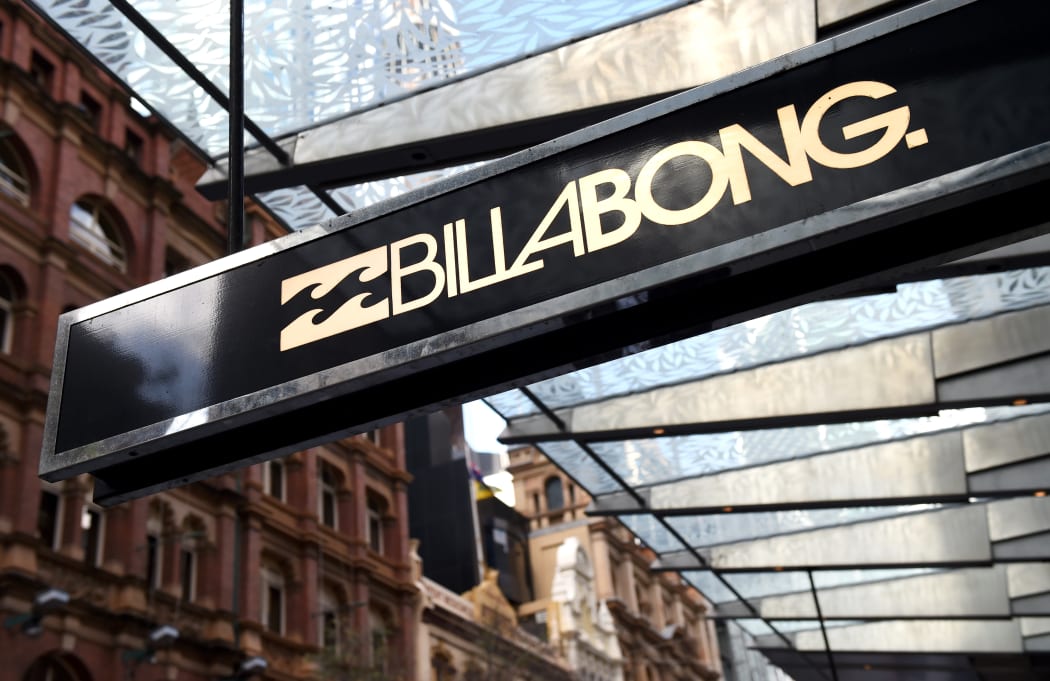 A sign for a Billabong clothing store in Sydney's CBD.