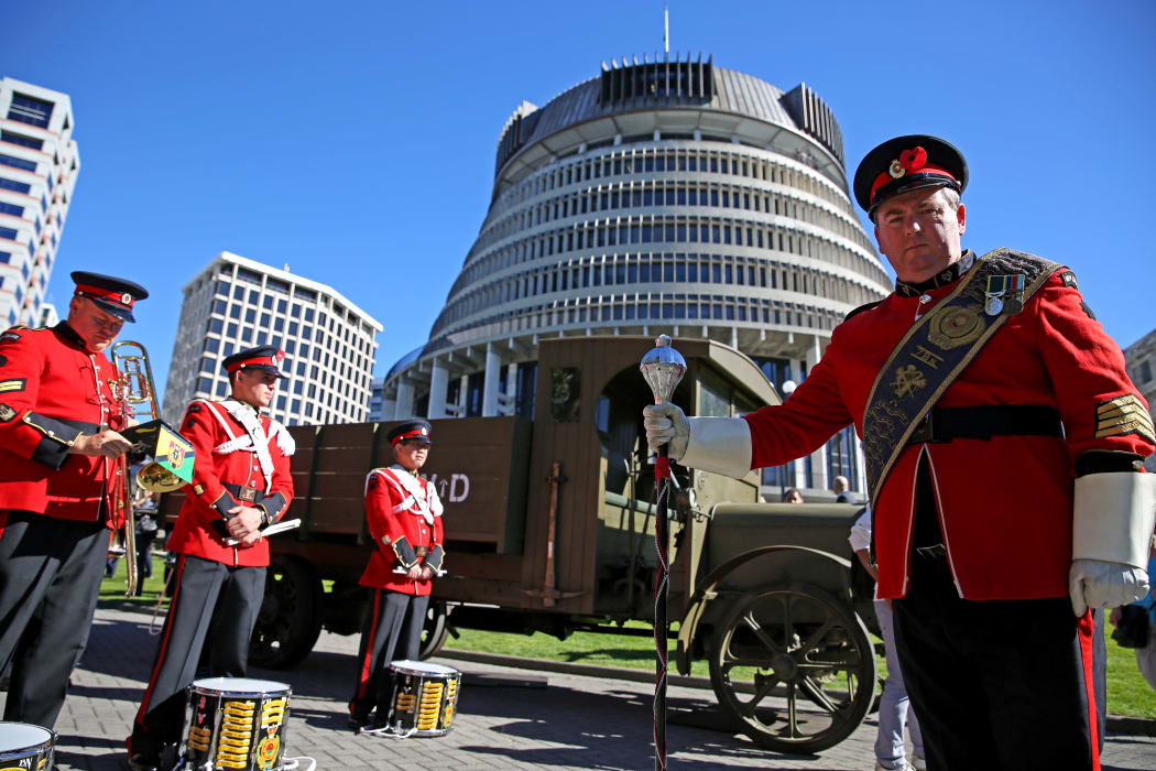 Brass Band ready for the WW1 parade in Wellington.