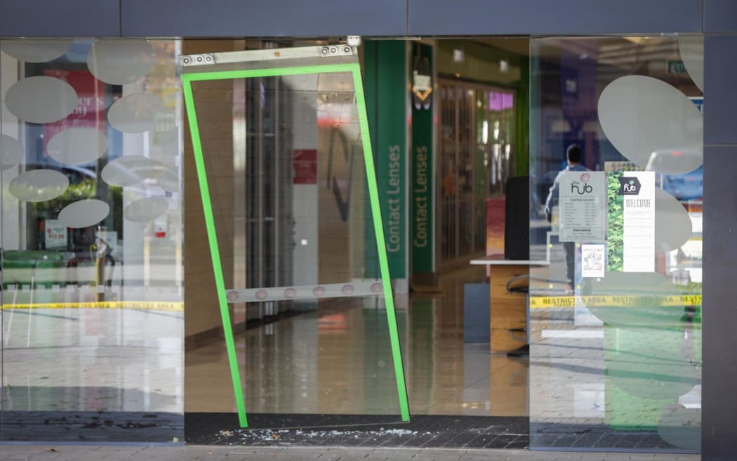 The Hub mall in Hornby, Christchurch, was hit by a ram raid on Friday 28 April.