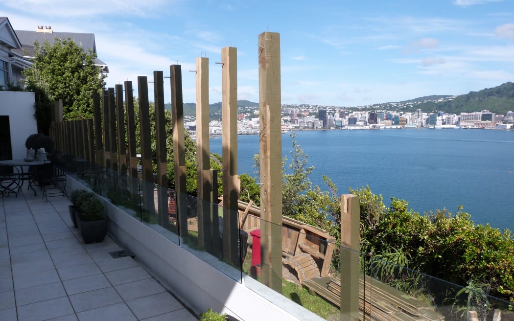 The fence partially demolished on Monday 8 February.