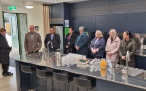 Attendees at the official opening of Te Puna Wai Kātea, a facility to help mental health and addiction patients transition into the community.