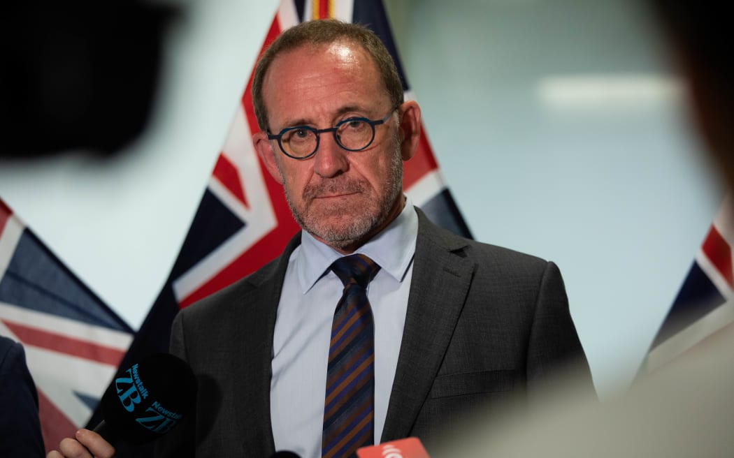 Andrew Little speaks to media
