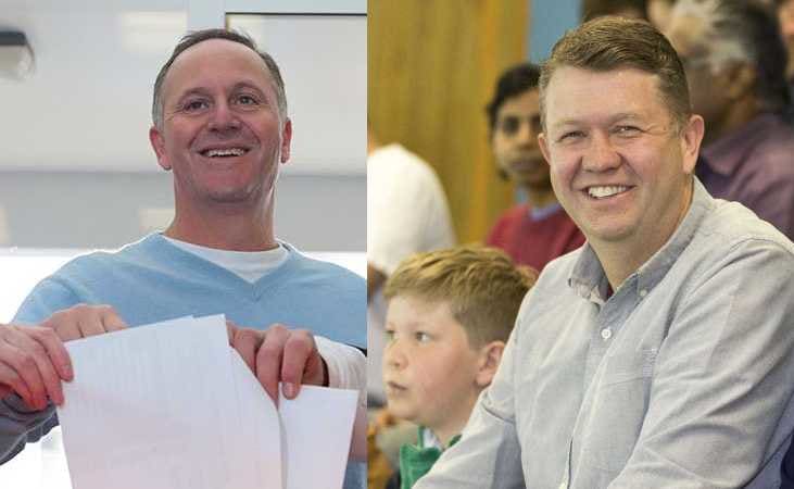 John Key and David Cunliffe on election day.