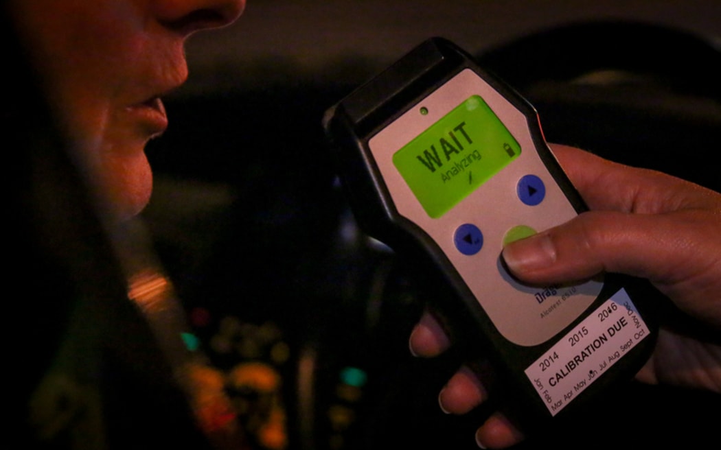 A police checkpoint at Mana, Wellington.