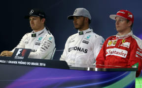 From left: Nico Rosberg, Lewis Hamilton and Kimi Raikkonen.