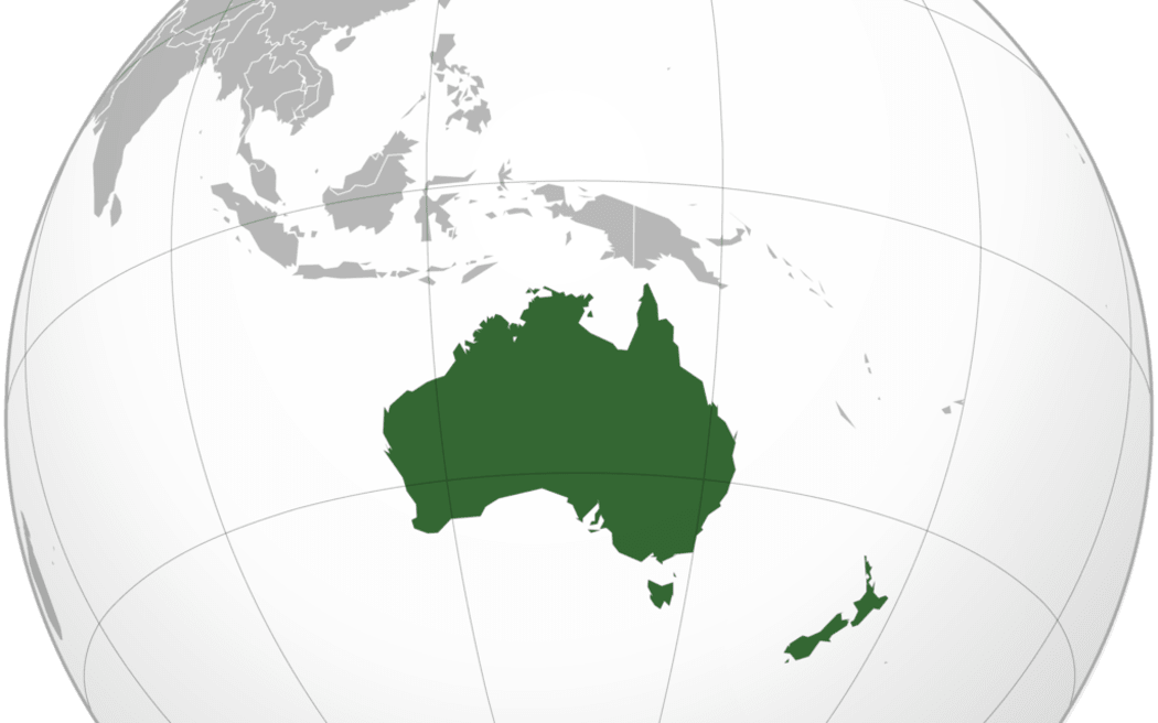 Australia and New Zealand on a Map