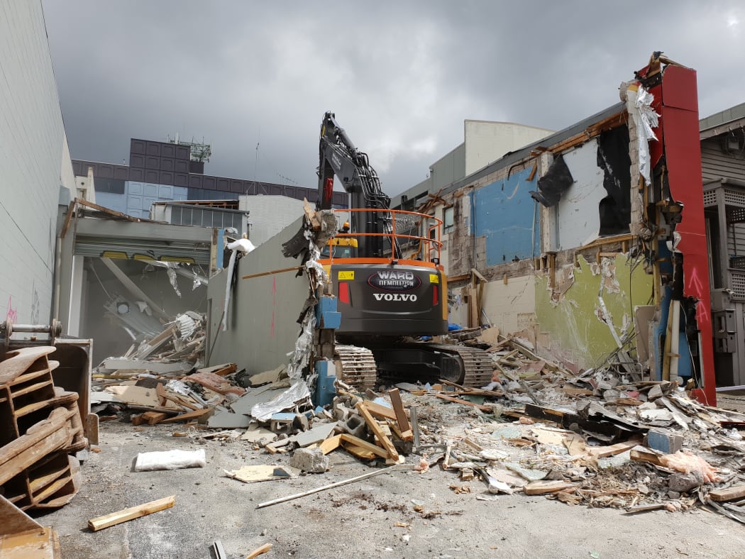 Shaddock St, Mt Eden building demolition.