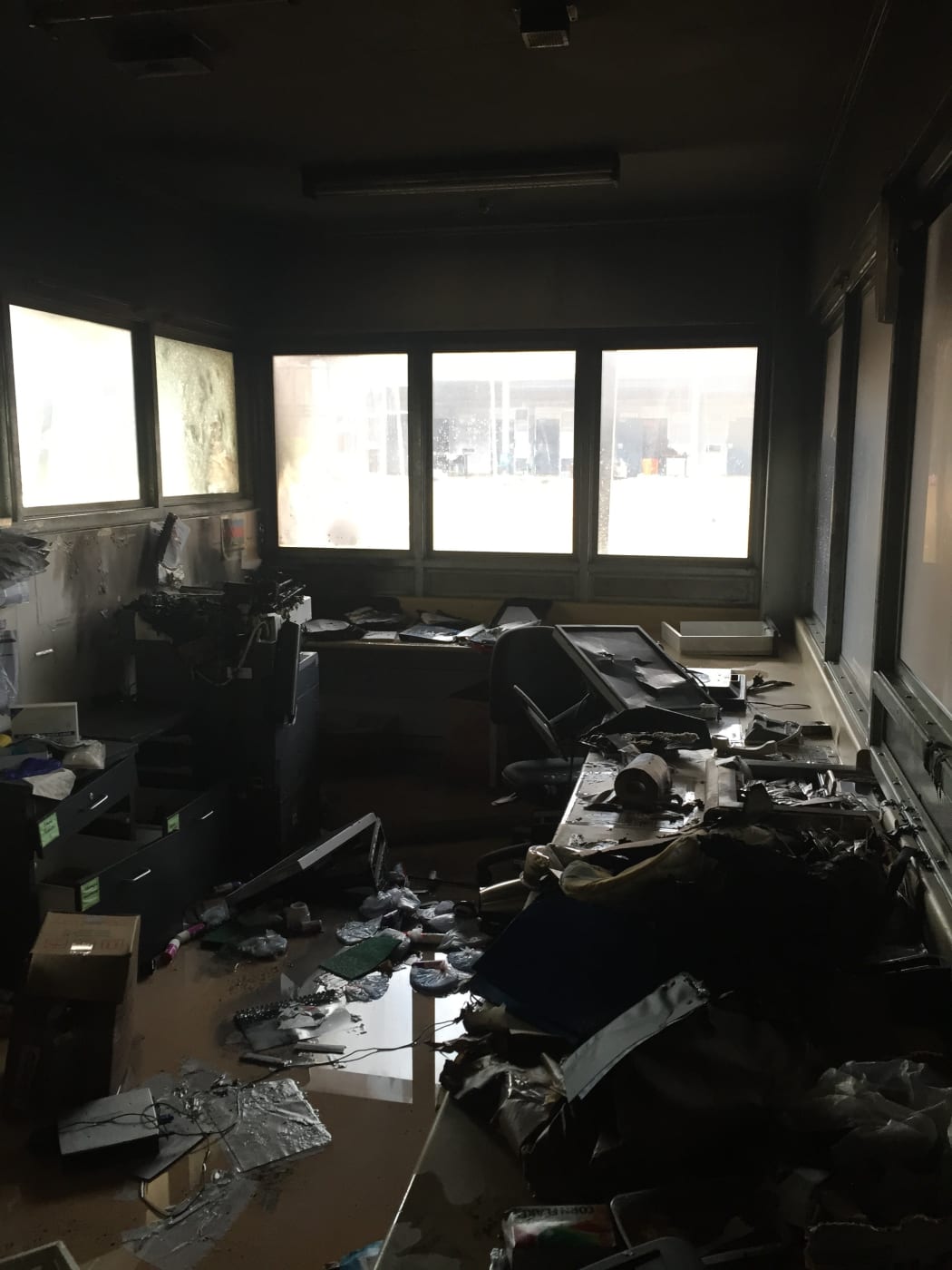 A supplied image shows damage following unrest at the Christmas Island Immigration Detention Centre. The photo was supplied on 11 November 2015 by the office of Australian MP Peter Dutton.