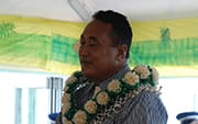 The Ulu of Tokelau, Siopili Perez, and his wife, Taase Perez, at their inauguration.