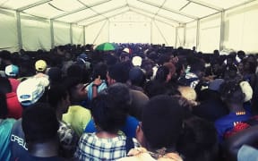 People crowded into voter registration booths in Honiara, Solomon Islands on Thursday 27 September 2018.