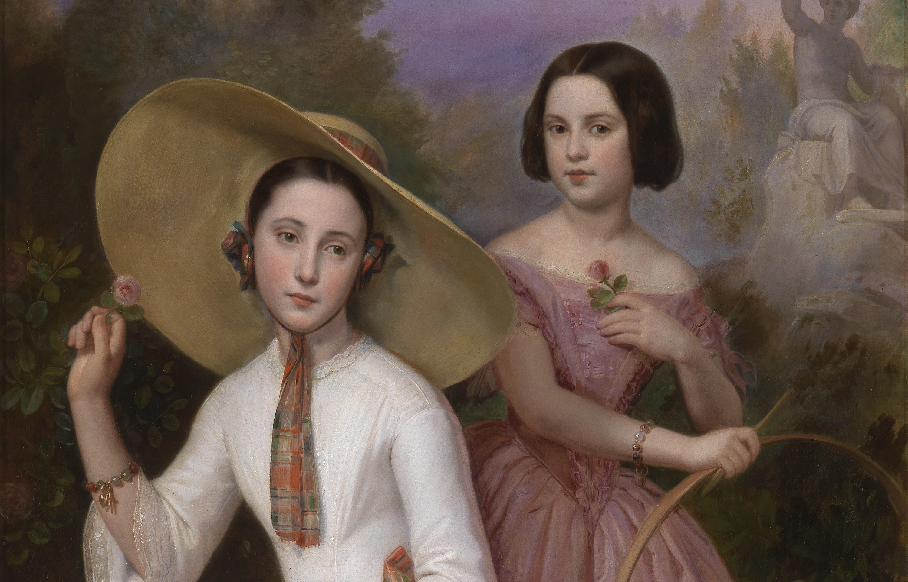 Natale Carta, Portrait of Anna and Luisa, Daughters of Prince Barberini Colonna, Wives of Tommaso and Pierfrancesco Corsini, 1852, oil on canvas. Florence, Private Collection