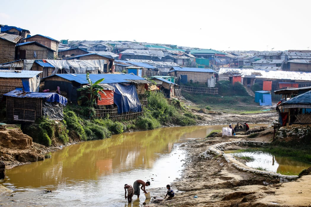 Rohingya muslim refugees in the Kutupalong camp in Bangladesh.