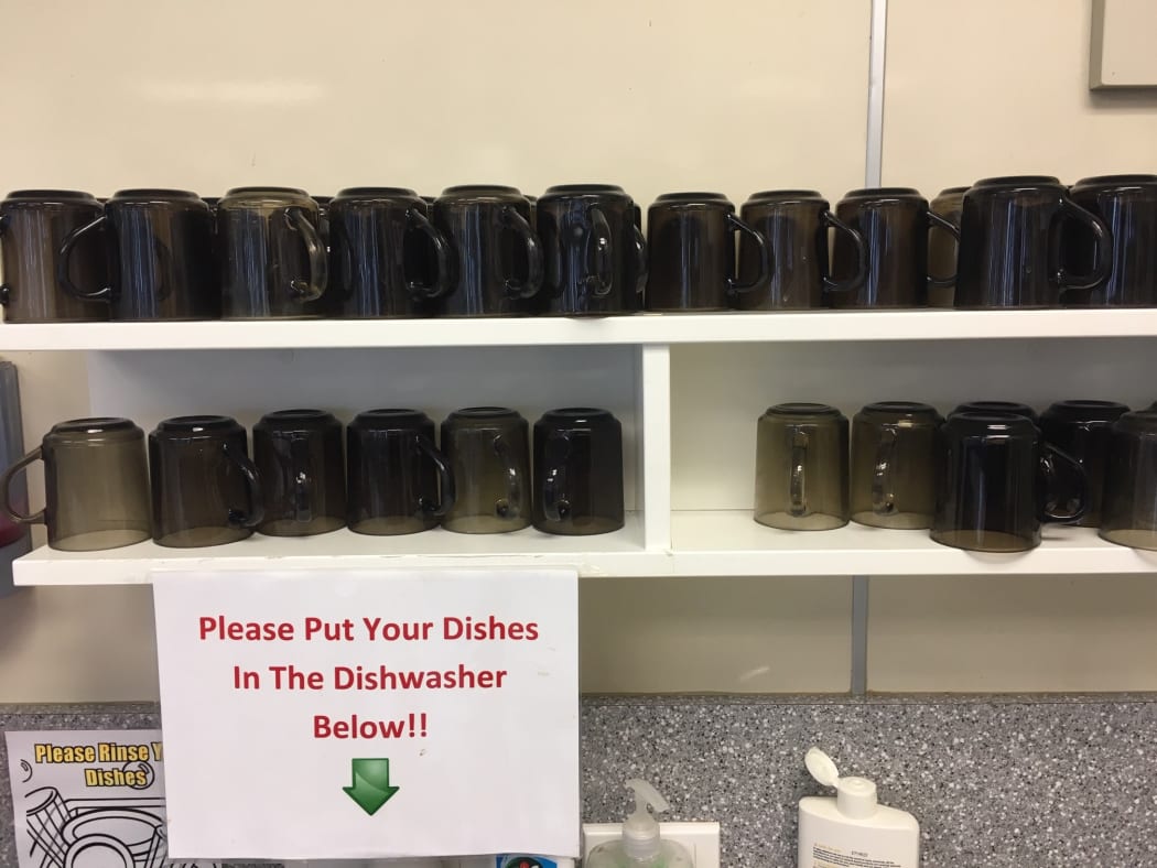 Arcaroc mugs in the RNZ kitchen