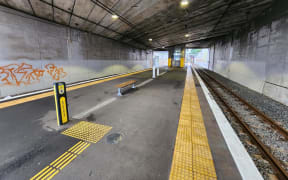 Grafton Station Auckland during cancellations across the city's rail network caused by an overhead power cable fault.