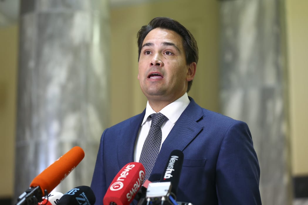 National leader Simon Bridges speaks to media during a press conference at Parliament on 21 April 2020