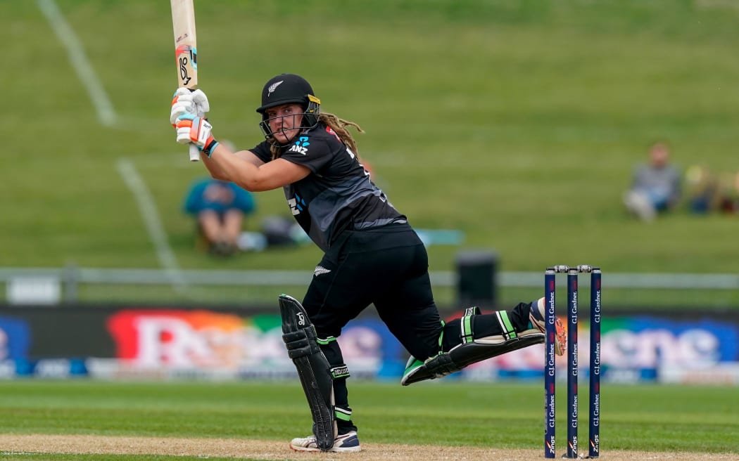 New Zealand's Frankie Mackay.  White Ferns v Austraila, International T20 cricket. McLean Park,  Napier, New Zealand, Tuesday 30 March 2021. Copyright photo: John Cowpland / www.photosport.nz
