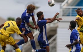 Solomon Islands' Central Coast FC in action against Vanuatu's Ifira Black Bird FC at the OFC Men’s Champions League 2025. 6 April 2025