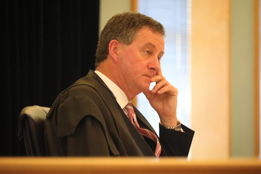 Justice Venning at Winston Peters' superannuation case at the Auckland High Court.