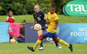 New Zealand's Jacqueline Hand. Women's Olympic Football Tournament, Oceania Qualifier Final, Solomon Islands v New Zealand, FFS Football Stadium Apia, Samoa, Monday 19 February 2024. Photo: Shane Wenzlick / www.phototek.nz