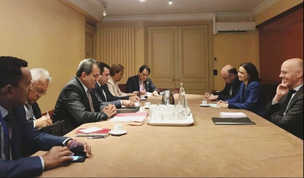 French Polynesia's leaders are received at Elysee Palace