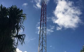 In March 2017, a cell phone communications tower collapsed in Majuro, hitting a truck and its occupants who were driving by. The tower was replaced with this new 80-foot communications tower later in 2017 by the National Telecommunications Authority.