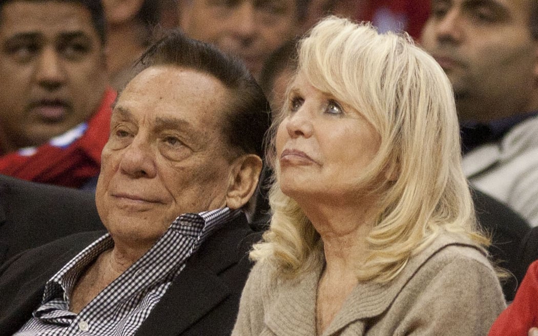 Los Angles Clippers' owners Donald Sterling and Wife Shelly during the Western Conference game 2 between Los Angeles Clippers and Memphis Grizzlies at the Staples Center in Los Angeles, California on Monday 22 April 2013.