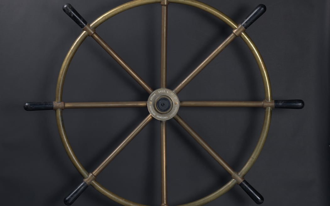 The wheel of the Wahine which sunk off the coast of Wellington in 1968.