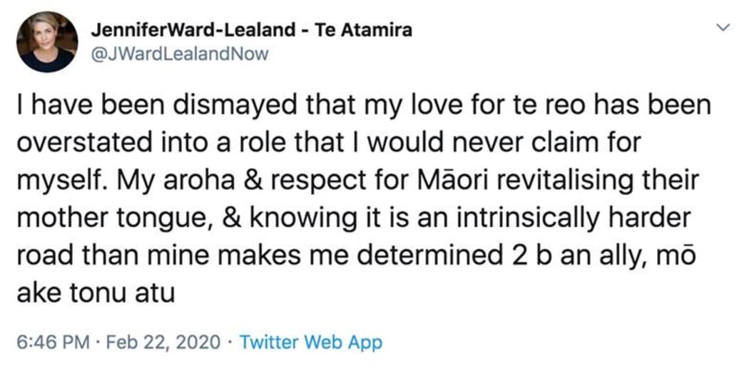 Jennifer Ward-Lealand tweeted her dismay.