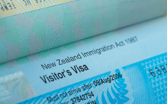 Passport stamp visa for travel concept background, New Zealand.