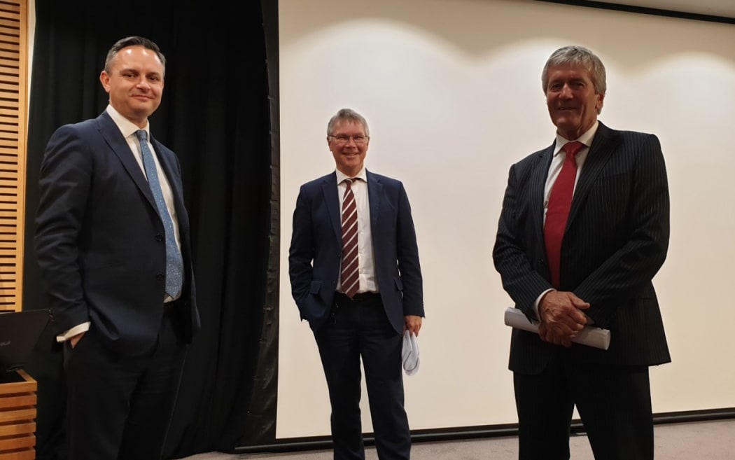 Climate Minister James Shaw, Environment Minister David Parker, and Agriculture Minister Damien O’Connor announce the release of the final regulations package for cleaning up waterways.
